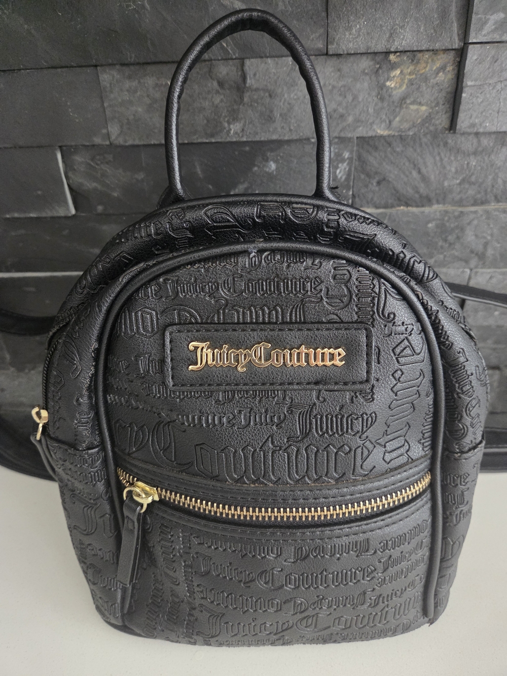 Juicy Couture Black Embossed Mini Backpack - Picture 6 of 11